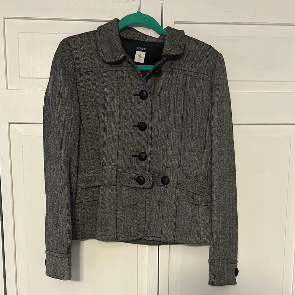 J. Crew Gray Wool Blazer Tailored Blazer Jacket